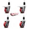 Service Caster 3.5'' Red Poly Swivel 1-1/2'' Expanding Stem Caster Set 2 Total Lock Brakes, 4PK SCC-EXTTL20S3514-PPUB-RED-2-S-2-112 - alternate 5